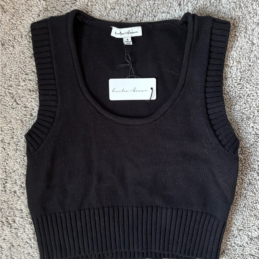 Ladie's Corner Black Ribbed Tank Top